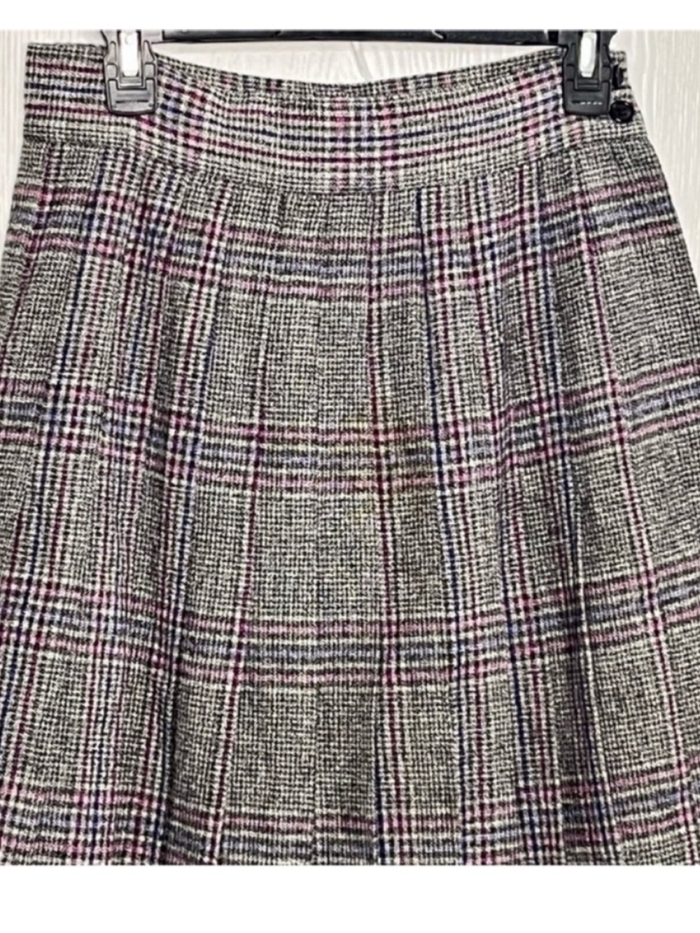 Christian Dior Vintage Wool Plaid Pleated Academia Maxi Skirt Size 8 - Picture 4 of 12